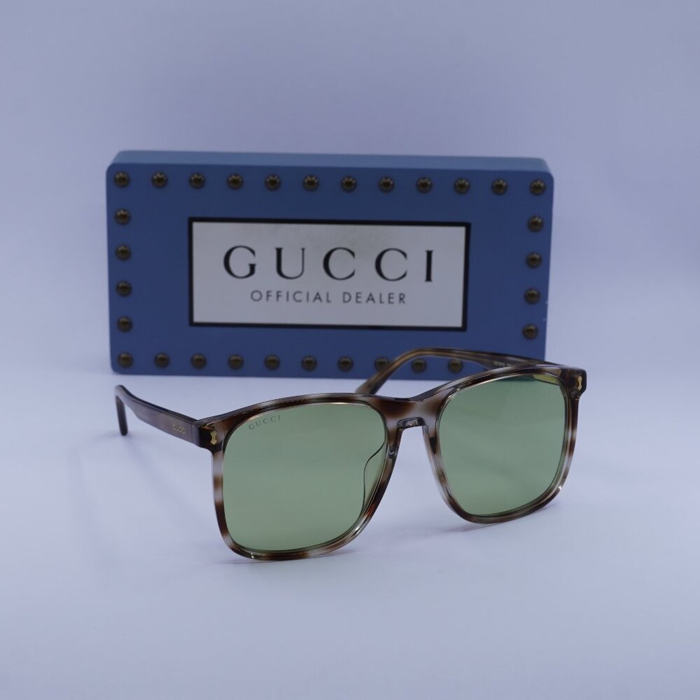 Gucci GG1041S 004 Square Sunglasses - Havana/Green
